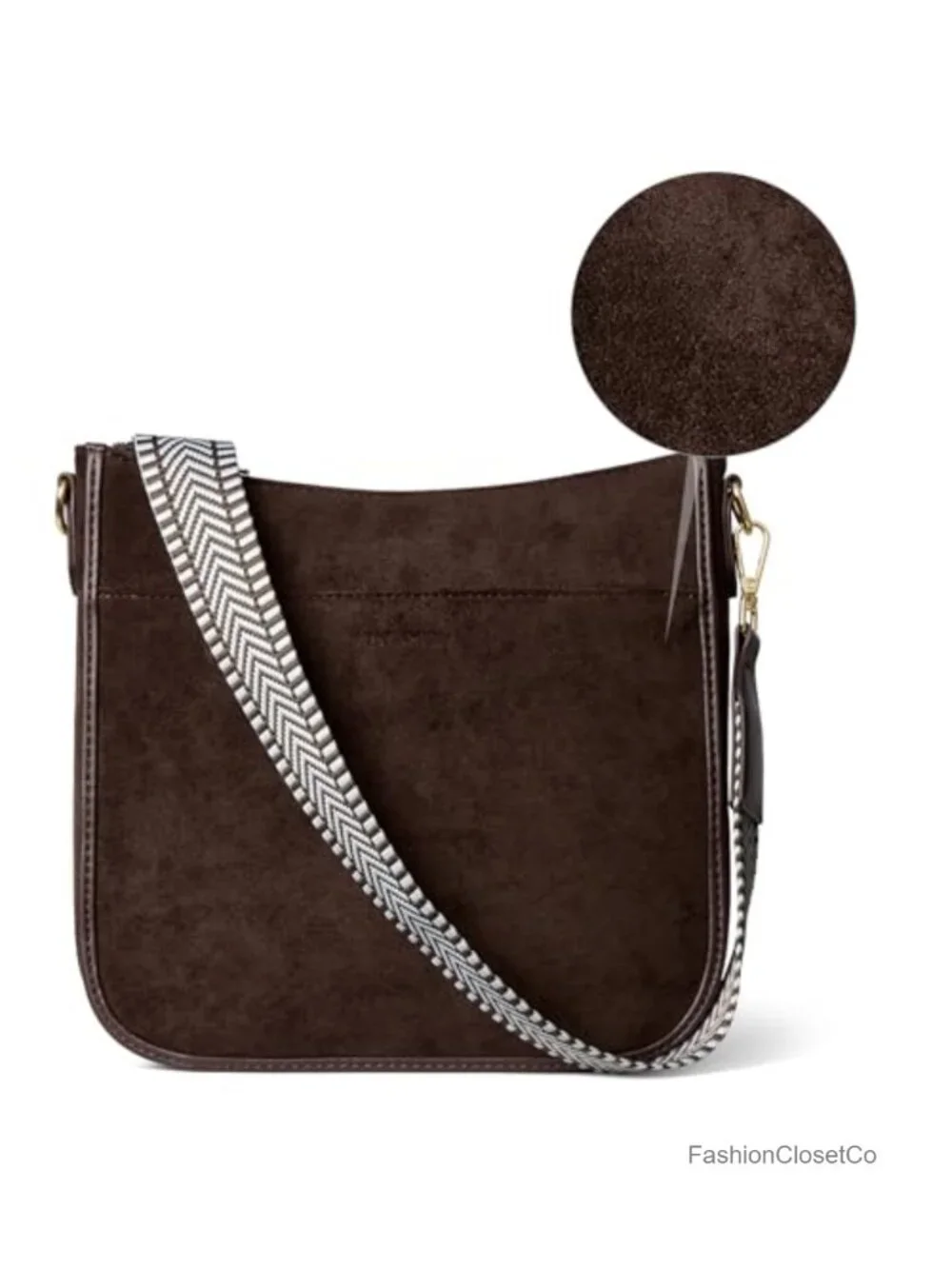 Crossbody Hobo Bag Vegan Leather Wide Strap Handbag Purse